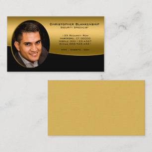 Schwarz-goldene professionelle austauschbare Fotos Visitenkarte