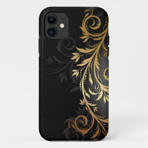 Schwarz-goldene Rebe Case-Mate iPhone Hülle