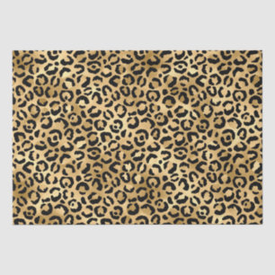Schwarz-goldener Leopardenprint, Gepard-Tierprint  Seidenpapier