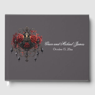 Schwarz-Gotik-Kronleuchter-Hochzeit Gästebuch