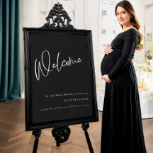 Schwarz-Gotisch Inspiriert Babydusche Begrüßungsze