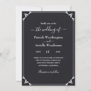 Schwarz-gotische Hochzeitseinladungen Einladung