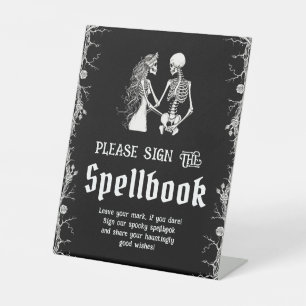 Schwarz-Gotisches Halloween Bitte unterschreiben S Sockelschild