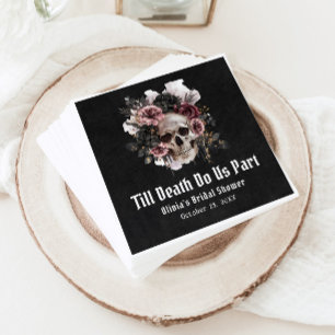 Schwarz-Gotisches Halloween-Brautparty Serviette