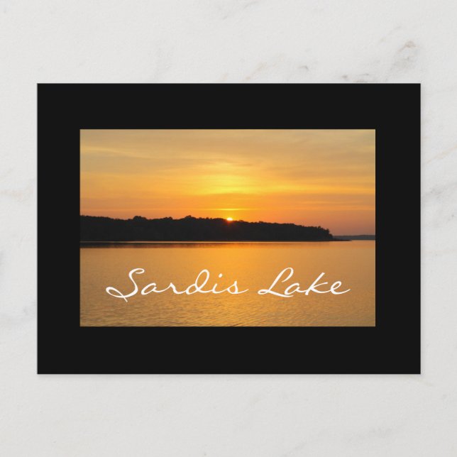 Schwarz - Grasland Sardis Lake Sunset Postkarte (Vorderseite)