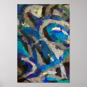 Schwarz-Grau-abstrakte Kunst Moderne Malerei Poster