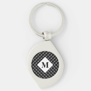 Schwarz-Grau-Anglerlinien für Monogramm Schlüsselanhänger