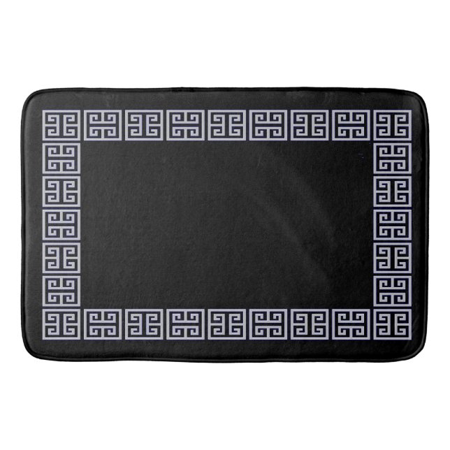 Schwarz-Grau Art Deco Bath Mat Badematte (Vorderseite)