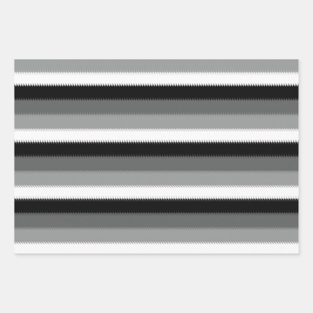 Schwarz-Grau-Ash-Streifen Geschenkpapier Set (Vorderseite)