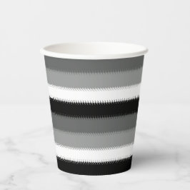 Schwarz-Grau-Ash-Streifen Pappbecher