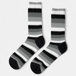 Schwarz-Grau-Ash-Streifen Socken