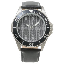 "Schwarz-Grau Backgammon Board" Stainless Stell Armbanduhr