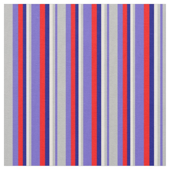 Schwarz, Grau, Beige, Blau und Rotes Muster Stoff (Nahaufnahme)