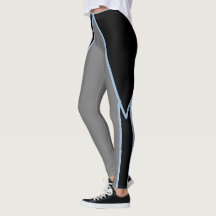 Schwarz-Grau-Blau-Leggings
