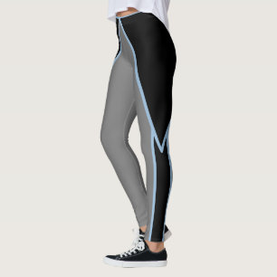 Schwarz-Grau-Blau-Leggings Leggings