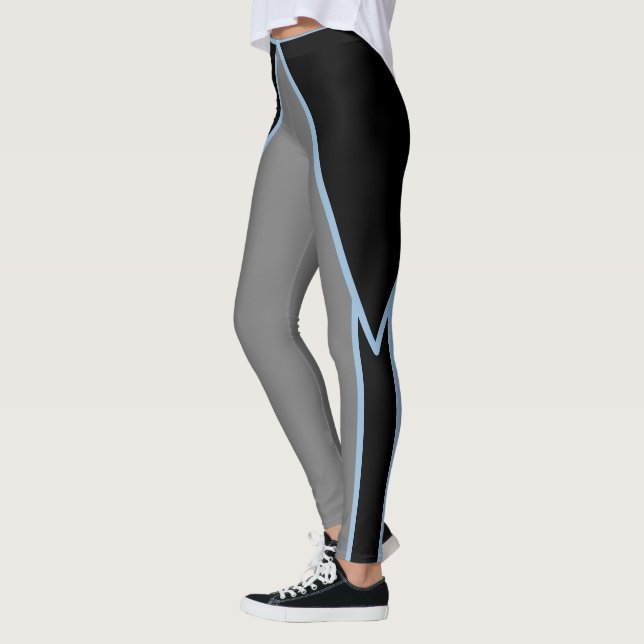 Schwarz-Grau-Blau-Leggings Leggings (Links)