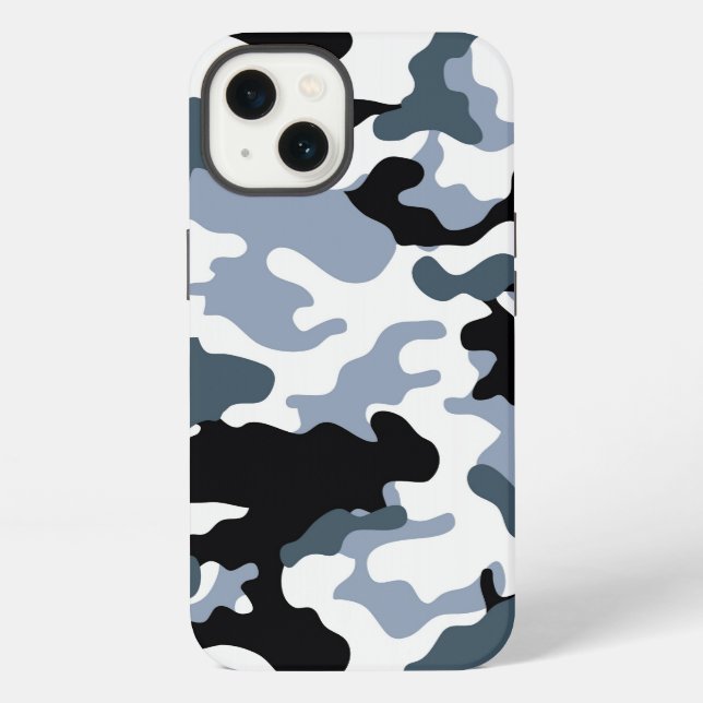 Schwarz & Grau Camo iPhone Hülle (Rückseite)