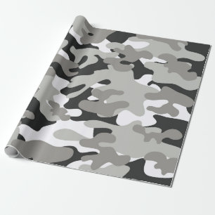 Schwarz-Grau-Camouflage-Design Geschenkpapier