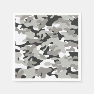 Schwarz-Grau-Camouflage-Design Serviette