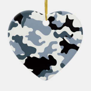 Schwarz-Grau-Camouflage Keramik Ornament