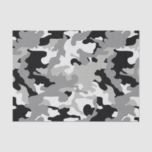 Schwarz-Grau-Camouflage Seidenpapier