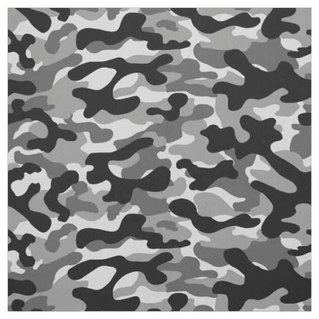 Schwarz Grau Camouflage Stoff (Muster)