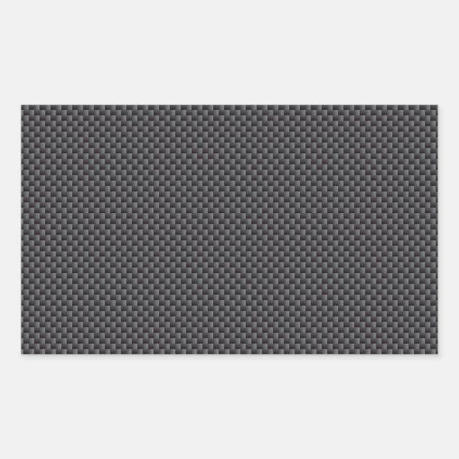Schwarz-Grau-Carbon-Faser-Polymer Rechteckiger Aufkleber (Vorderseite)