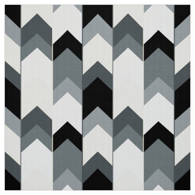 Schwarz, grau, gelb Zickzack Stoff (Muster)