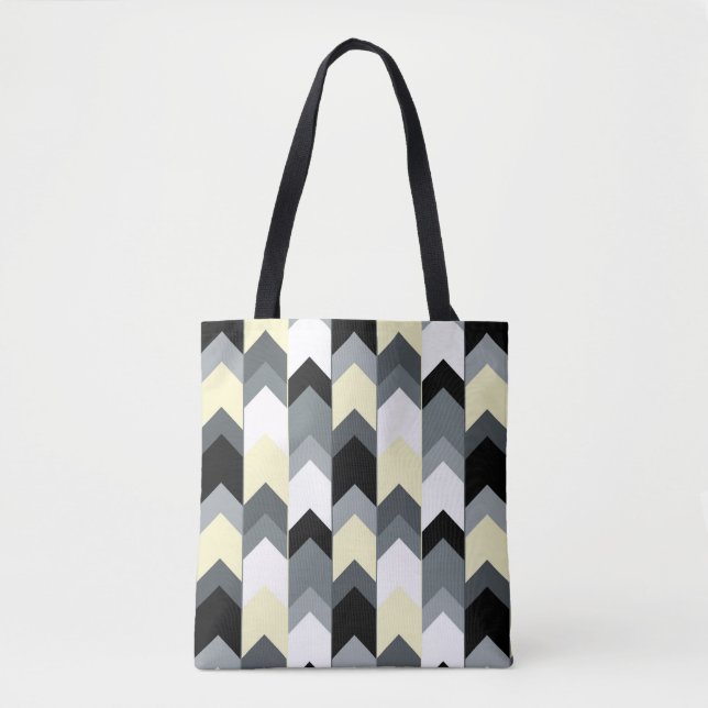 Schwarz, grau, gelb Zickzack Tasche (Vorderseite)