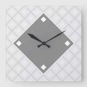 Schwarz-Grau-Geometrie Quadratische Wanduhr