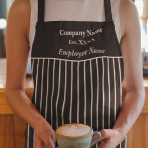 Schwarz & Grau gestreifte Business-All-Over-Print- Schürze