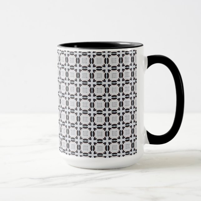 Schwarz-Grau-Graphic-Pattern-Tasse Tasse (Rechts)