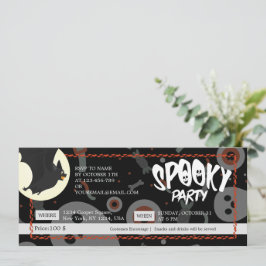 Schwarz/Grau Halloween Spooky Party Ticket Save The Date