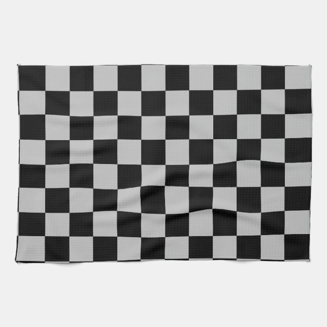 Schwarz-Grau-Karo Küchentuch (Horizontal)