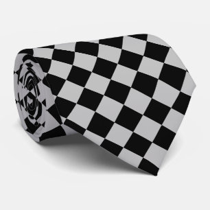 Schwarz-Grau Karo Neck Tie - Modern Krawatte