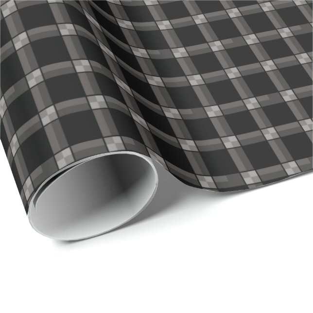 Schwarz-Grau-Karo-Wrapping Paper Geschenkpapier (Rolleneckpunkt)