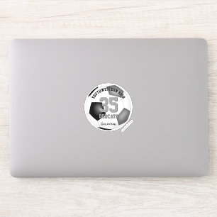 Schwarz-Grau-Mannschaft Farben Jungen Mädchen Fußb Aufkleber