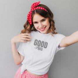 Schwarz-Grau-Minimalistisch-Good-Vibes-T - Shirt