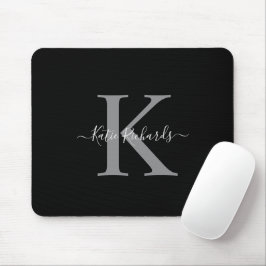 Schwarz-Grau-Monogramm-Maus-Pad Mousepad