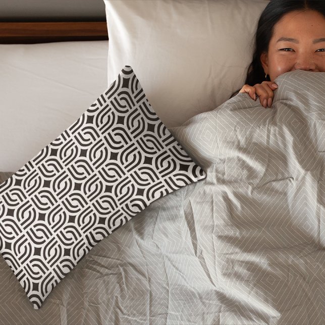 Schwarz-Grau-Ornament-Muster antik Kissenbezug (Von Creator hochgeladen)