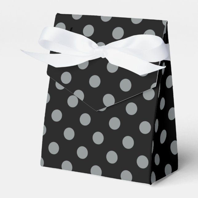 Schwarz-Grau-Polka-Dots-Muster Geschenkschachtel (Vorderseite)
