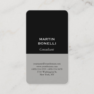 Schwarz Grau Professionell Modern Elegant Minimali Visitenkarte