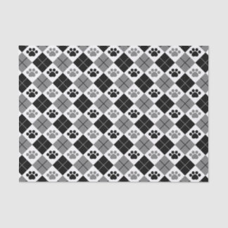 Schwarz/Grau Raute Druckmuster Seidenpapier