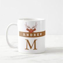 Schwarz-Grau-Rentiers Weihnachtscoffee Tasse