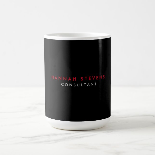Schwarz-Grau-Rot Beruflich Modern Ihr Name Kaffeetasse (Mittel)