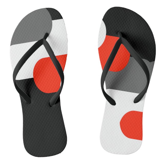Schwarz-Grau-Rot-Weiß-Paar mit Flip Flops (Fußbett)