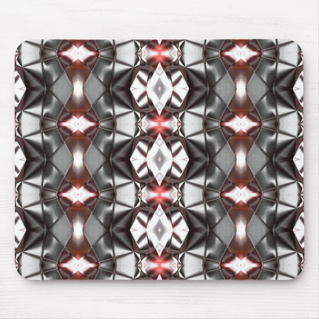 Schwarz-Grau-Ruby-Rapport, virtuelle Formen Mousepad (Vorne)