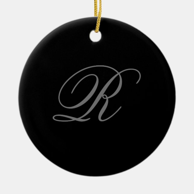 Schwarz-Grau-Schlichtes Minimalistisches Hinzufüge Keramik Ornament (Vorne)