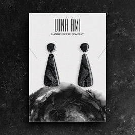 Schwarz-Grau-Schmuck Necklace Earring Display Visitenkarte