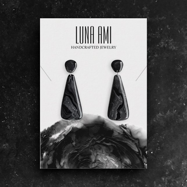 Schwarz-Grau-Schmuck Necklace Earring Display Visitenkarte (Von Creator hochgeladen)